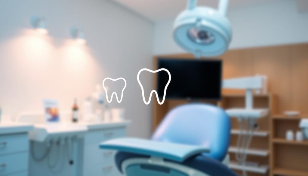 A clean, minimalist dental brand identity with a sleek, modern logo design. The logo features a stylized tooth shape in a bold, geometric font, conveying a sense of professionalism and attention to detail. The color palette is limited to a cool-toned blue and white, creating a calming, trustworthy atmosphere. In the background, a soft, blurred image of dental tools and equipment, suggesting the brand's focus on high-quality dental care. The entire composition is lit with warm, directional lighting, emphasizing the brand's expertise and dedication to patient comfort.