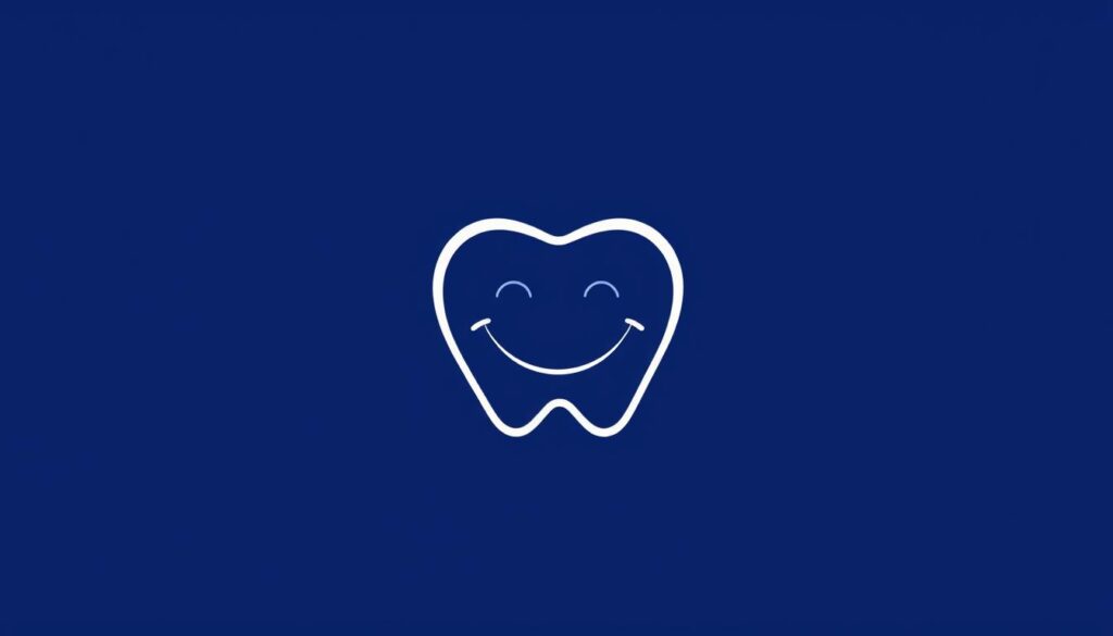 Create an image of a dental logo design that incorporates a smile and is simple, yet memorable.