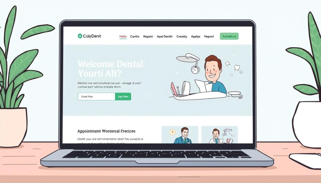 Image of a dental practice website on a laptop screen