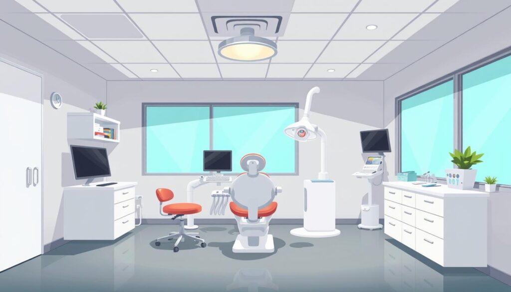 Image of a modern dental office with advanced technology