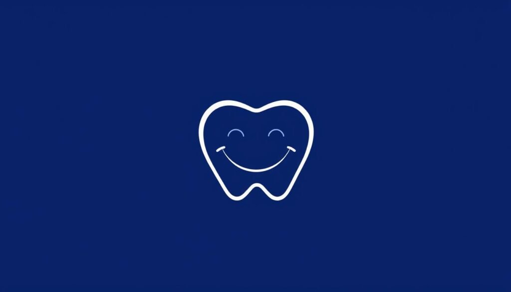 Create an image of a dental logo design that incorporates a smile and is simple, yet memorable.