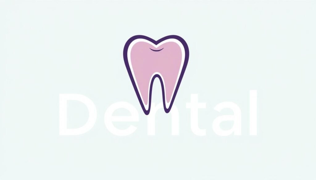Generate an image of a modern dental logo design that incorporates soothing colors and clean typography.