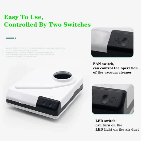 Portable Dental Dust Collector – Small Vacuum Cleaner with LED Lights for Dental Labs - Image 8