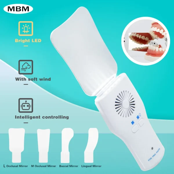 Anti Fog LED Intraoral Mirror – Stainless Steel Dental Photography Mirror - Image 1