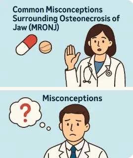 Common Misconceptions Surrounding osteonecrosis of the jaw (MRONJ).